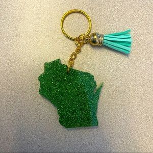 Handmade U.S. State Keychain - Wisconsin
